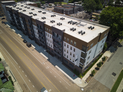 a commercial building with a flat roof
