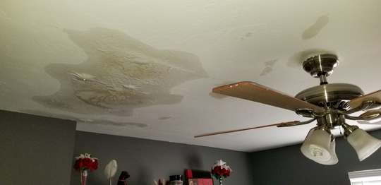 ceiling with water damage