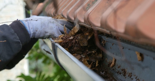 cleaning out gutters